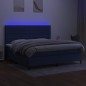 vidaXL Boxspringbett mit Matratze & LED Blau 200x200 cm Stoff vidaXL Boxspringbett mit Matratze & LED Blau 200x200 cm Stoff