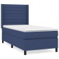 vidaXL Boxspringbett mit Matratze Blau 100x200 cm Stoff vidaXL Boxspringbett mit Matratze Blau 100x200 cm Stoff