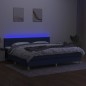vidaXL Boxspringbett mit Matratze & LED Blau 200x200 cm Stoff vidaXL Boxspringbett mit Matratze & LED Blau 200x200 cm Stoff