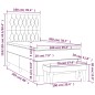 vidaXL Boxspringbett mit Matratze Blau 100x200 cm Stoff vidaXL Boxspringbett mit Matratze Blau 100x200 cm Stoff