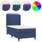 vidaXL Boxspringbett mit Matratze & LED Blau 100x200 cm Stoff vidaXL Boxspringbett mit Matratze & LED Blau 100x200 cm Stoff
