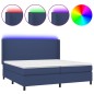 vidaXL Boxspringbett mit Matratze & LED Blau 200x200 cm Stoff vidaXL Boxspringbett mit Matratze & LED Blau 200x200 cm Stoff