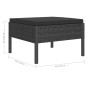 6-tlg. Garten-Lounge-Set mit Auflagen Poly Rattan Schwarz 6-tlg. Garten-Lounge-Set mit Auflagen Poly Rattan Schwarz