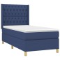 vidaXL Boxspringbett mit Matratze & LED Blau 100x200 cm Stoff vidaXL Boxspringbett mit Matratze & LED Blau 100x200 cm Stoff