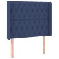 vidaXL Boxspringbett mit Matratze & LED Blau 100x200 cm Stoff vidaXL Boxspringbett mit Matratze & LED Blau 100x200 cm Stoff