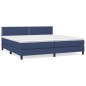 vidaXL Boxspringbett mit Matratze Blau 200x200 cm Stoff vidaXL Boxspringbett mit Matratze Blau 200x200 cm Stoff