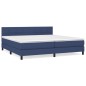 vidaXL Boxspringbett mit Matratze Blau 200x200 cm Stoff vidaXL Boxspringbett mit Matratze Blau 200x200 cm Stoff