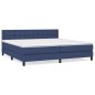 vidaXL Boxspringbett mit Matratze Blau 200x200 cm Stoff vidaXL Boxspringbett mit Matratze Blau 200x200 cm Stoff