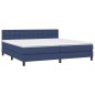vidaXL Boxspringbett mit Matratze Blau 200x200 cm Stoff vidaXL Boxspringbett mit Matratze Blau 200x200 cm Stoff