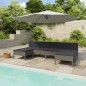 vidaXL 6-tlg. Garten-Lounge-Set mit Auflagen Poly Rattan Grau vidaXL 6-tlg. Garten-Lounge-Set mit Auflagen Poly Rattan Grau