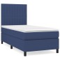 vidaXL Boxspringbett mit Matratze Blau 100x200 cm Stoff vidaXL Boxspringbett mit Matratze Blau 100x200 cm Stoff