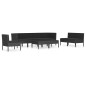 9-tlg. Garten-Lounge-Set mit Auflagen Poly Rattan Schwarz 9-tlg. Garten-Lounge-Set mit Auflagen Poly Rattan Schwarz