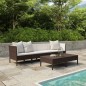 vidaXL 6-tlg. Garten-Lounge-Set mit Auflagen Poly Rattan Braun vidaXL 6-tlg. Garten-Lounge-Set mit Auflagen Poly Rattan Braun