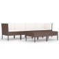 vidaXL 6-tlg. Garten-Lounge-Set mit Auflagen Poly Rattan Braun vidaXL 6-tlg. Garten-Lounge-Set mit Auflagen Poly Rattan Braun
