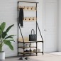 vidaXL Kleiderständer mit Schuhablage Sonoma-Eiche 80x40x184 cm vidaXL Kleiderständer mit Schuhablage Sonoma-Eiche 80x40x184 cm