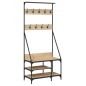 vidaXL Kleiderständer mit Schuhablage Sonoma-Eiche 80x40x184 cm vidaXL Kleiderständer mit Schuhablage Sonoma-Eiche 80x40x184 cm