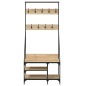 vidaXL Kleiderständer mit Schuhablage Sonoma-Eiche 80x40x184 cm vidaXL Kleiderständer mit Schuhablage Sonoma-Eiche 80x40x184 cm