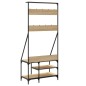 vidaXL Kleiderständer mit Schuhablage Sonoma-Eiche 80x40x184 cm vidaXL Kleiderständer mit Schuhablage Sonoma-Eiche 80x40x184 cm