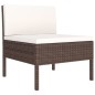 vidaXL 6-tlg. Garten-Lounge-Set mit Auflagen Poly Rattan Braun vidaXL 6-tlg. Garten-Lounge-Set mit Auflagen Poly Rattan Braun