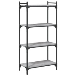 vidaXL Bücherregal 4 Böden Grau Sonoma 60x30x120 cm Holzwerkstoff