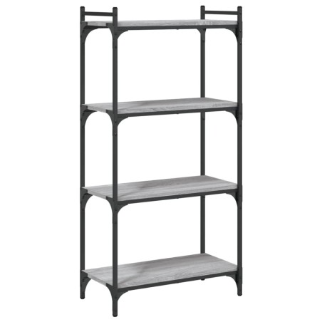 vidaXL Bücherregal 4 Böden Grau Sonoma 60x30x120 cm Holzwerkstoff