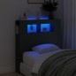 vidaXL LED-Kopfteil Schwarz 100x18,5x103,5 cm Holzwerkstoff