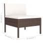 vidaXL 6-tlg. Garten-Lounge-Set mit Auflagen Poly Rattan Braun vidaXL 6-tlg. Garten-Lounge-Set mit Auflagen Poly Rattan Braun