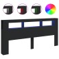 vidaXL LED-Kopfteil Schwarz 220x18,5x103,5 cm Holzwerkstoff vidaXL LED-Kopfteil Schwarz 220x18,5x103,5 cm Holzwerkstoff