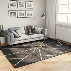 vidaXL Teppich Waschbar Schwarz und Golden 160x230 cm Rutschfest