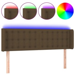 vidaXL LED Kopfteil Dunkelbraun 147x16x78/88 cm Stoff