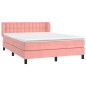 vidaXL Boxspringbett mit Matratze Rosa 140x200 cm Samt vidaXL Boxspringbett mit Matratze Rosa 140x200 cm Samt