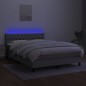 vidaXL Boxspringbett mit Matratze & LED Hellgrau 140x200 cm Stoff vidaXL Boxspringbett mit Matratze & LED Hellgrau 140x200 cm Stoff