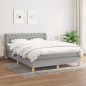 vidaXL Boxspringbett mit Matratze Hellgrau 140x190 cm Stoff vidaXL Boxspringbett mit Matratze Hellgrau 140x190 cm Stoff