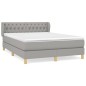 vidaXL Boxspringbett mit Matratze Hellgrau 140x190 cm Stoff vidaXL Boxspringbett mit Matratze Hellgrau 140x190 cm Stoff