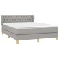 vidaXL Boxspringbett mit Matratze Hellgrau 140x190 cm Stoff vidaXL Boxspringbett mit Matratze Hellgrau 140x190 cm Stoff