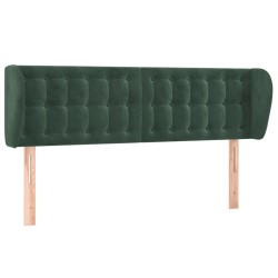 vidaXL Kopfteil mit Ohren Dunkelgrün 147x23x78/88 cm Samt