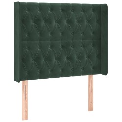 vidaXL Kopfteil mit Ohren Dunkelgrün 103x16x118/128 cm Samt