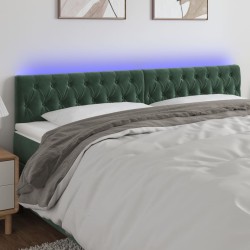 vidaXL LED Kopfteil Dunkelgrün 200x7x78/88 cm Samt