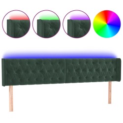vidaXL LED Kopfteil Dunkelgrün 203x16x78/88 cm Samt