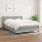 vidaXL Boxspringbett mit Matratze Hellgrau 140x200 cm Stoff vidaXL Boxspringbett mit Matratze Hellgrau 140x200 cm Stoff
