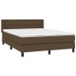 vidaXL Boxspringbett mit Matratze Dunkelbraun 140x200 cm Stoff vidaXL Boxspringbett mit Matratze Dunkelbraun 140x200 cm Stoff