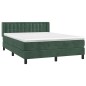 vidaXL Boxspringbett mit Matratze Dunkelgrün 140x200 cm Samt vidaXL Boxspringbett mit Matratze Dunkelgrün 140x200 cm Samt