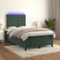 vidaXL Boxspringbett mit Matratze & LED Dunkelgrün 120x200 cm Samt vidaXL Boxspringbett mit Matratze & LED Dunkelgrün 120x200 cm Samt