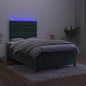 vidaXL Boxspringbett mit Matratze & LED Dunkelgrün 120x200 cm Samt vidaXL Boxspringbett mit Matratze & LED Dunkelgrün 120x200 cm Samt