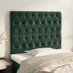 vidaXL Kopfteile 2 Stk. Dunkelgrün 100x7x78/88 cm Samt