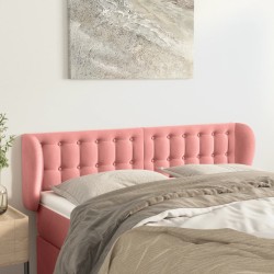 vidaXL Kopfteil mit Ohren Rosa 147x23x78/88 cm Samt