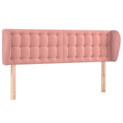 vidaXL Kopfteil mit Ohren Rosa 147x23x78/88 cm Samt