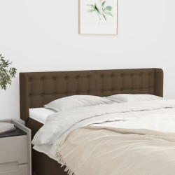 vidaXL Kopfteil mit Ohren Dunkelbraun 147x16x78/88 cm Stoff
