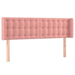 vidaXL Kopfteil mit Ohren Rosa 147x16x78/88 cm Samt