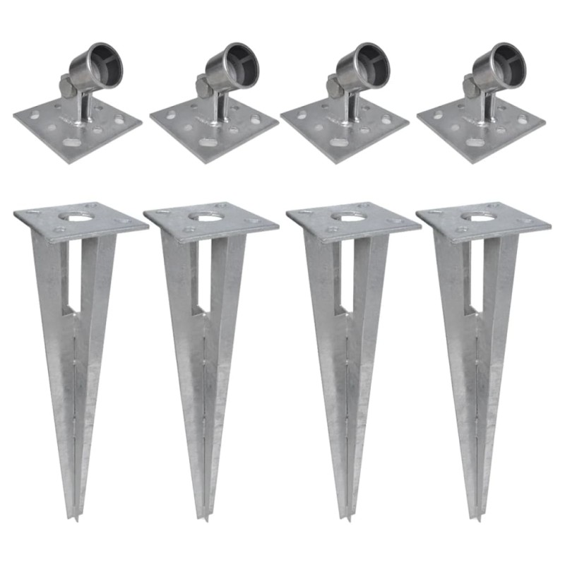 vidaXL Bodenanker und Strebenplatte 4 Stk. Stahl vidaXL Bodenanker und Strebenplatte 4 Stk. Stahl
